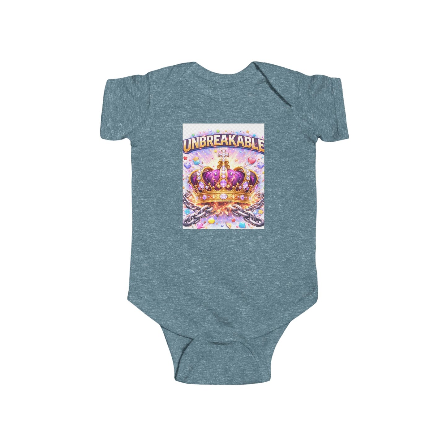 Unbreakable Crown Infant Bodysuit — Baby Onesie with Royal Crown Graphic