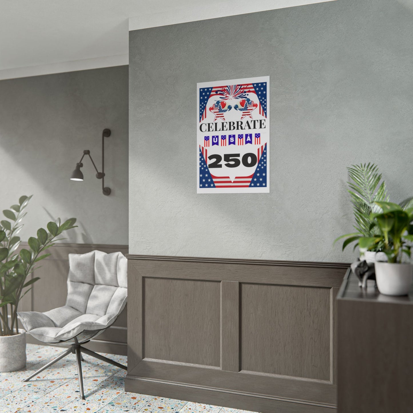 Celebrate USA 250 Rolled Poster | Patriotic Fourth of July Decor
