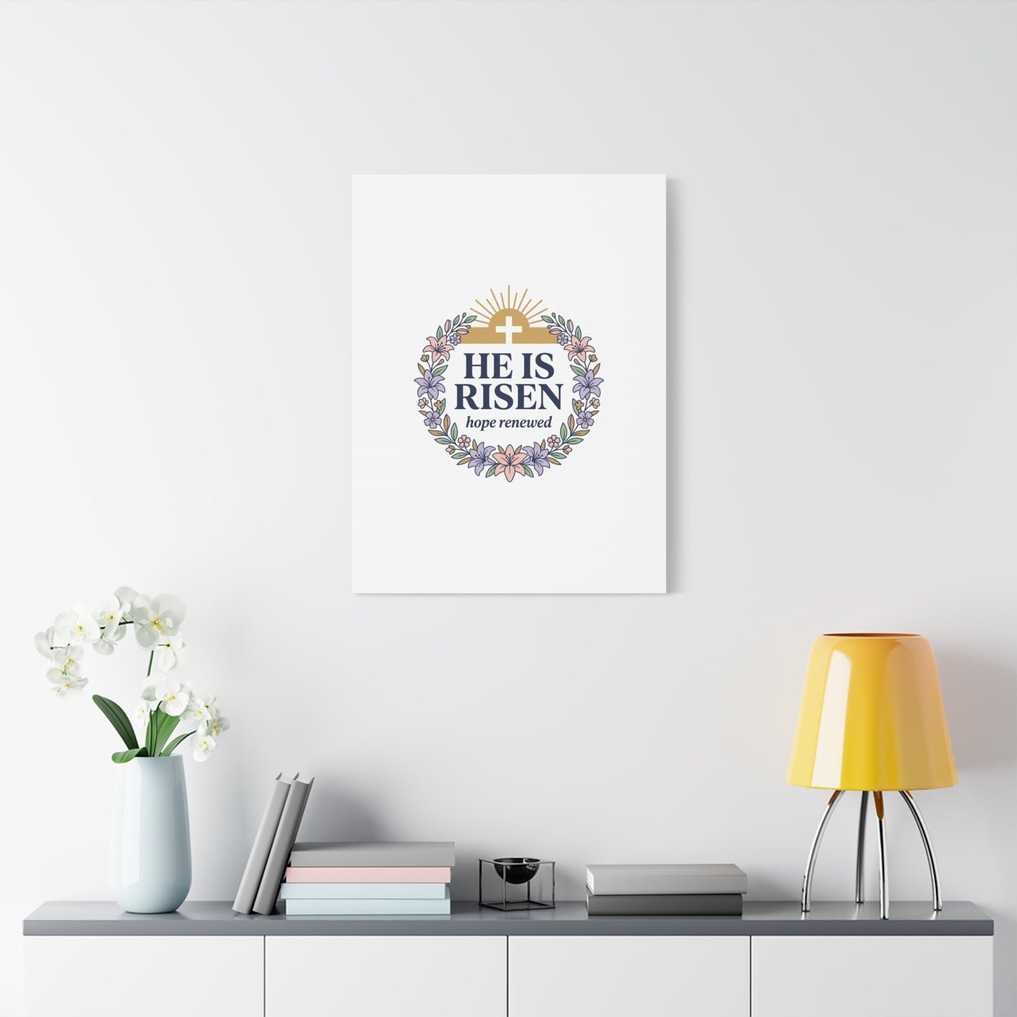 He Is Risen Canvas | Christian Easter Wall Art, Resurrection Scripture