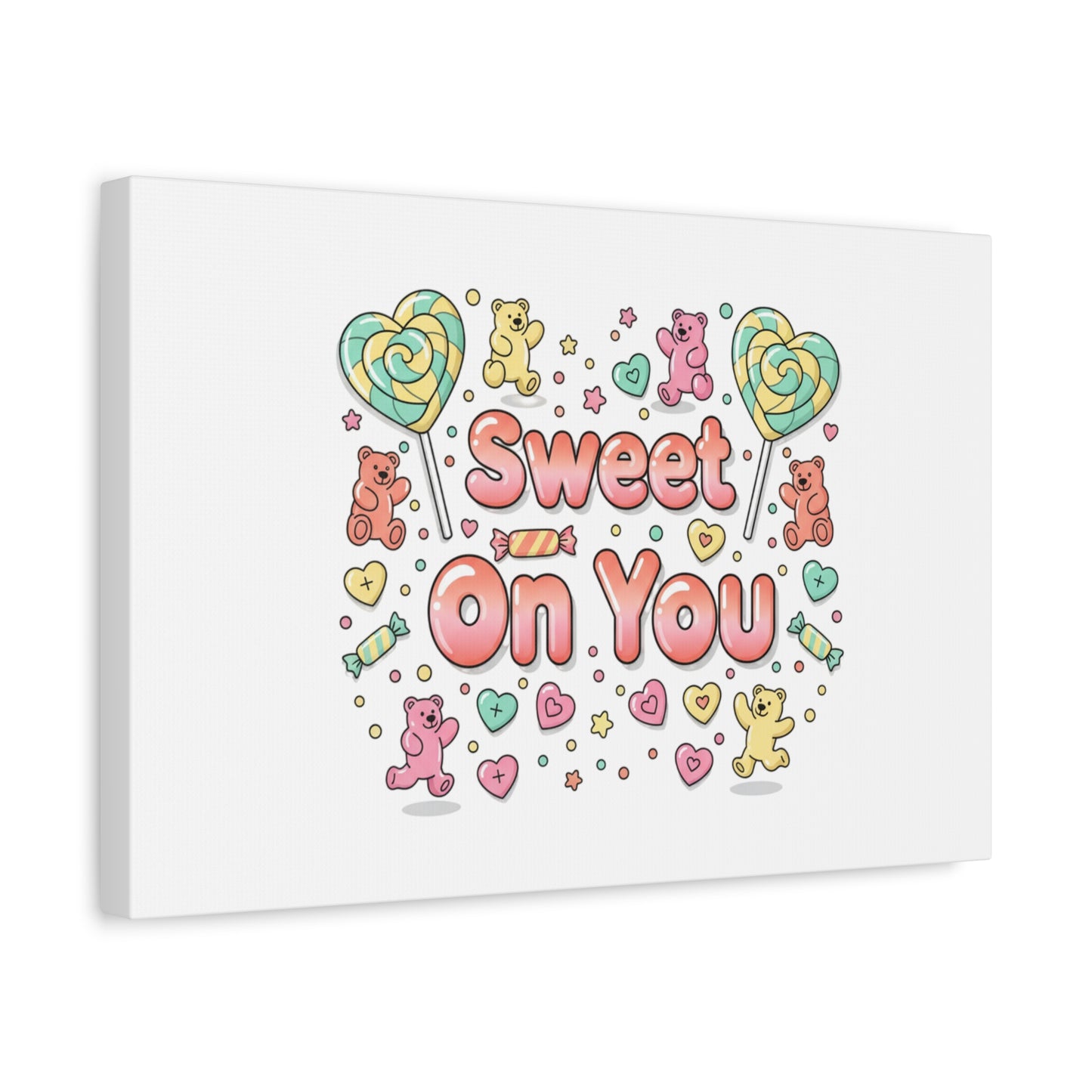 Sweet On You Canvas | Valentine Candycore heart candy pattern, pastel snackcore art