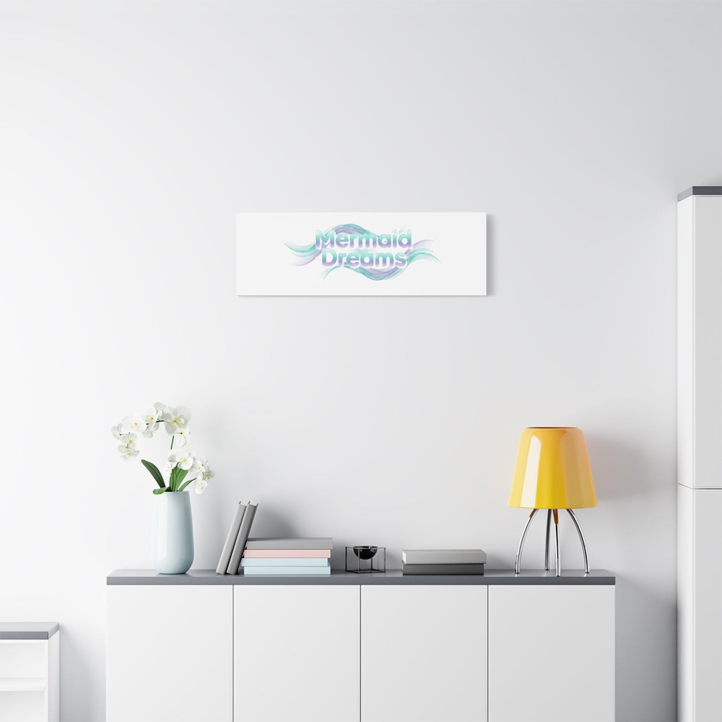 Mermaid Dreams Matte Canvas | iridescent text, pearly word accent