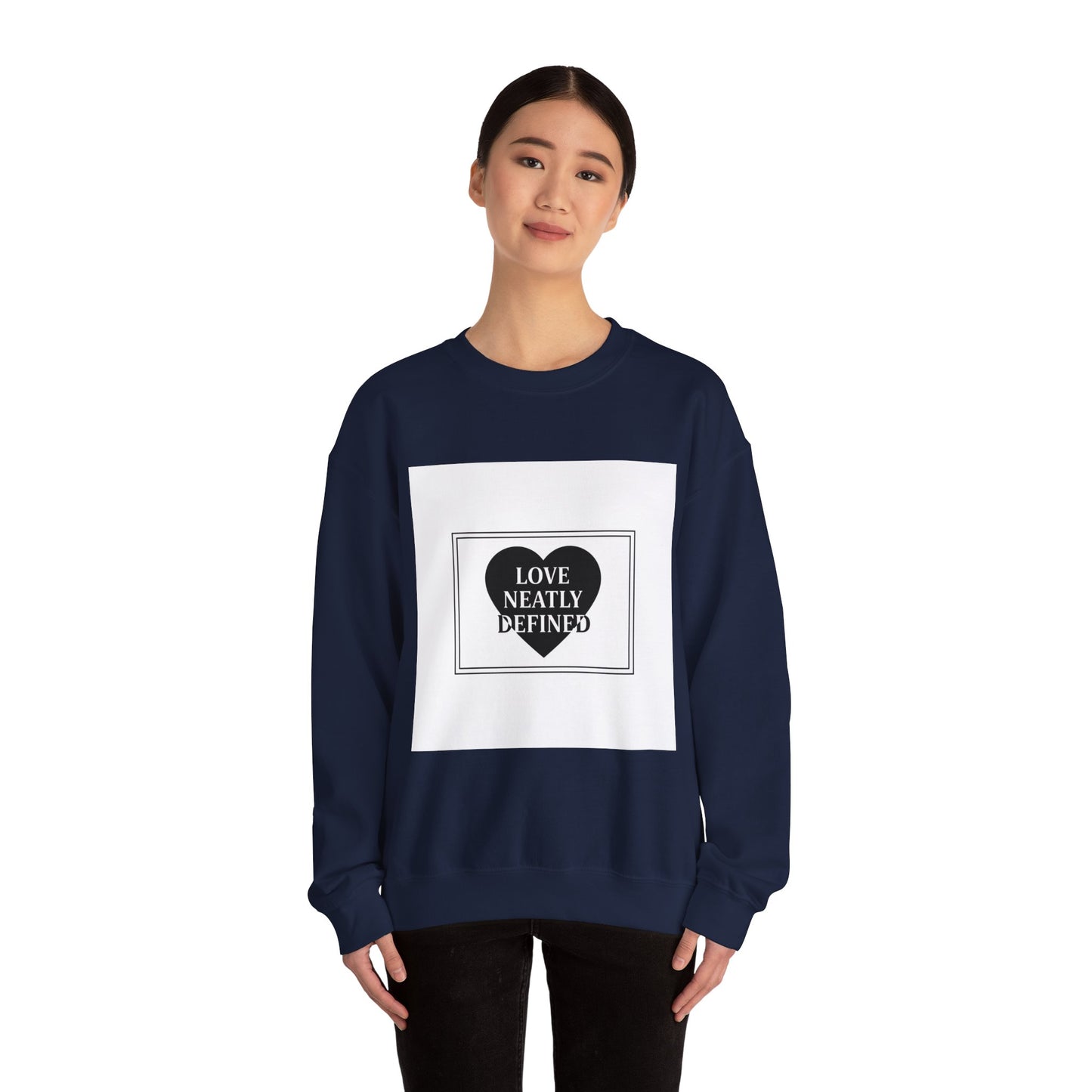 Love Neatly Defined Crewneck Sweatshirt | Editorial Black and White Love Print