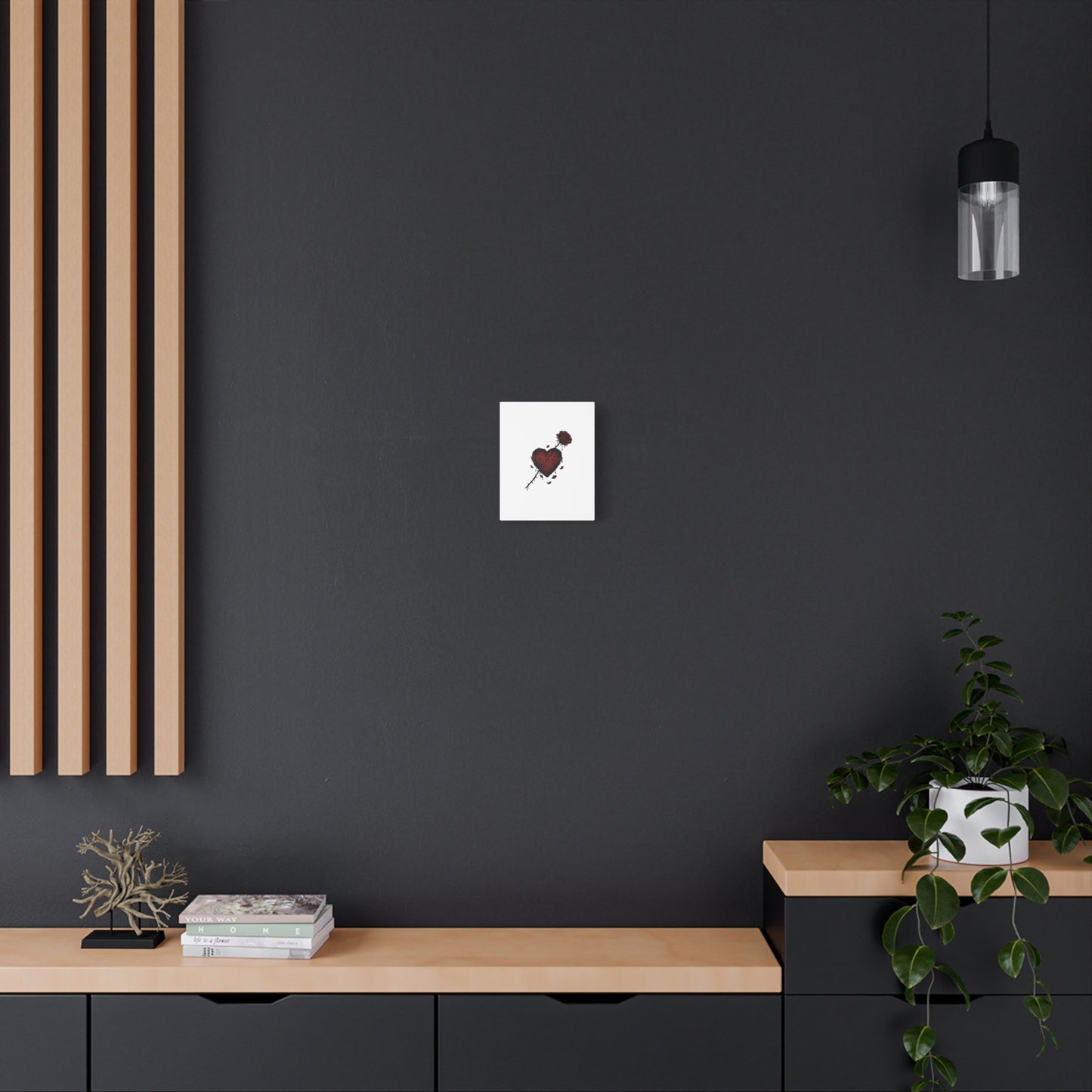 Bittersweet Love heart & thorn rose Canvas | Goth Valentine, Dark Romance Art Print