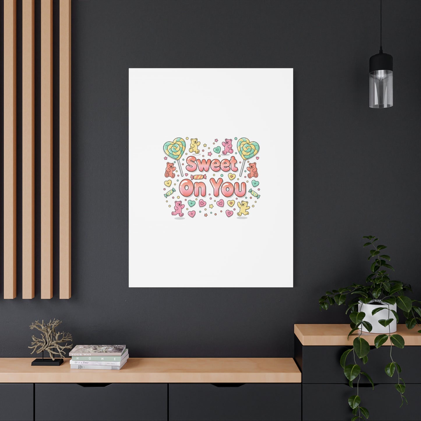 Sweet On You Canvas | Valentine Candycore heart candy pattern, pastel snackcore art