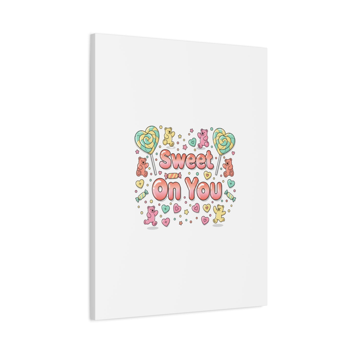 Sweet On You Canvas | Valentine Candycore heart candy pattern, pastel snackcore art