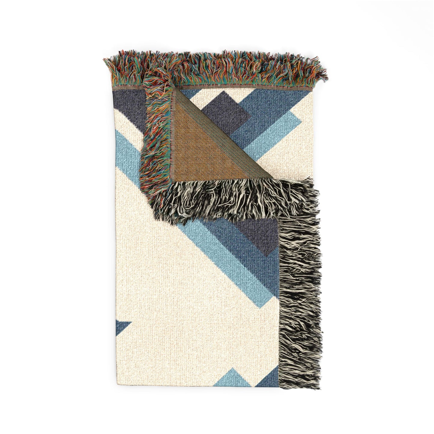 Geometric Diagonal Stripes Woven Blanket | Modern Abstract Throw