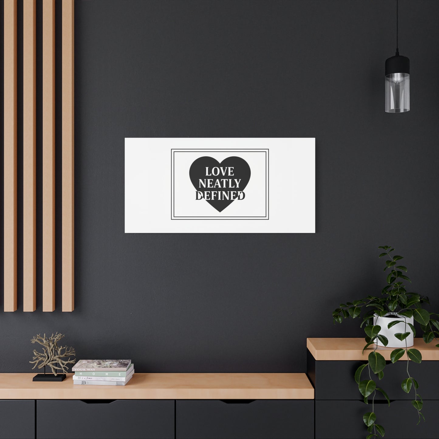 Love Neatly Defined Canvas, editorial black and white love print | elegant typography poster