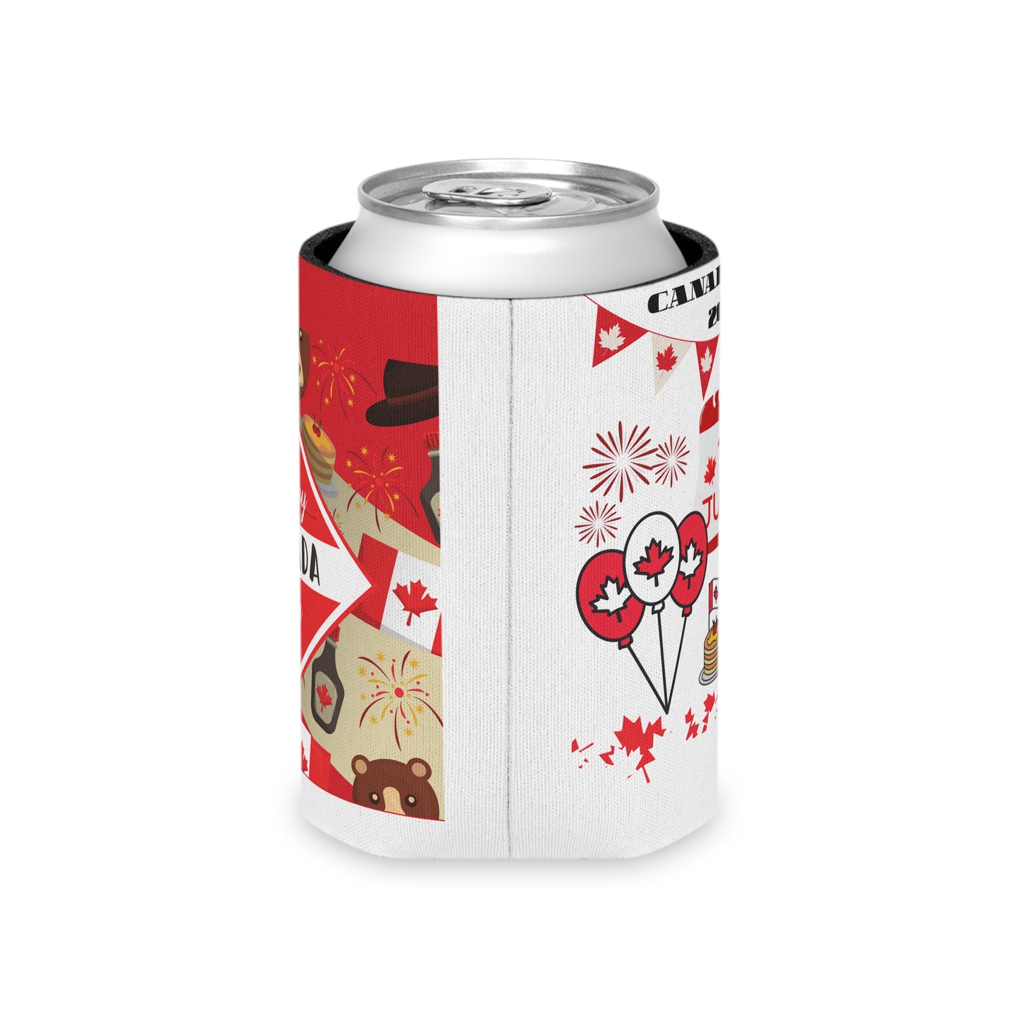Canada Day Can Cooler — Happy Canada Day 1 July Patriotic Beverage Koozie