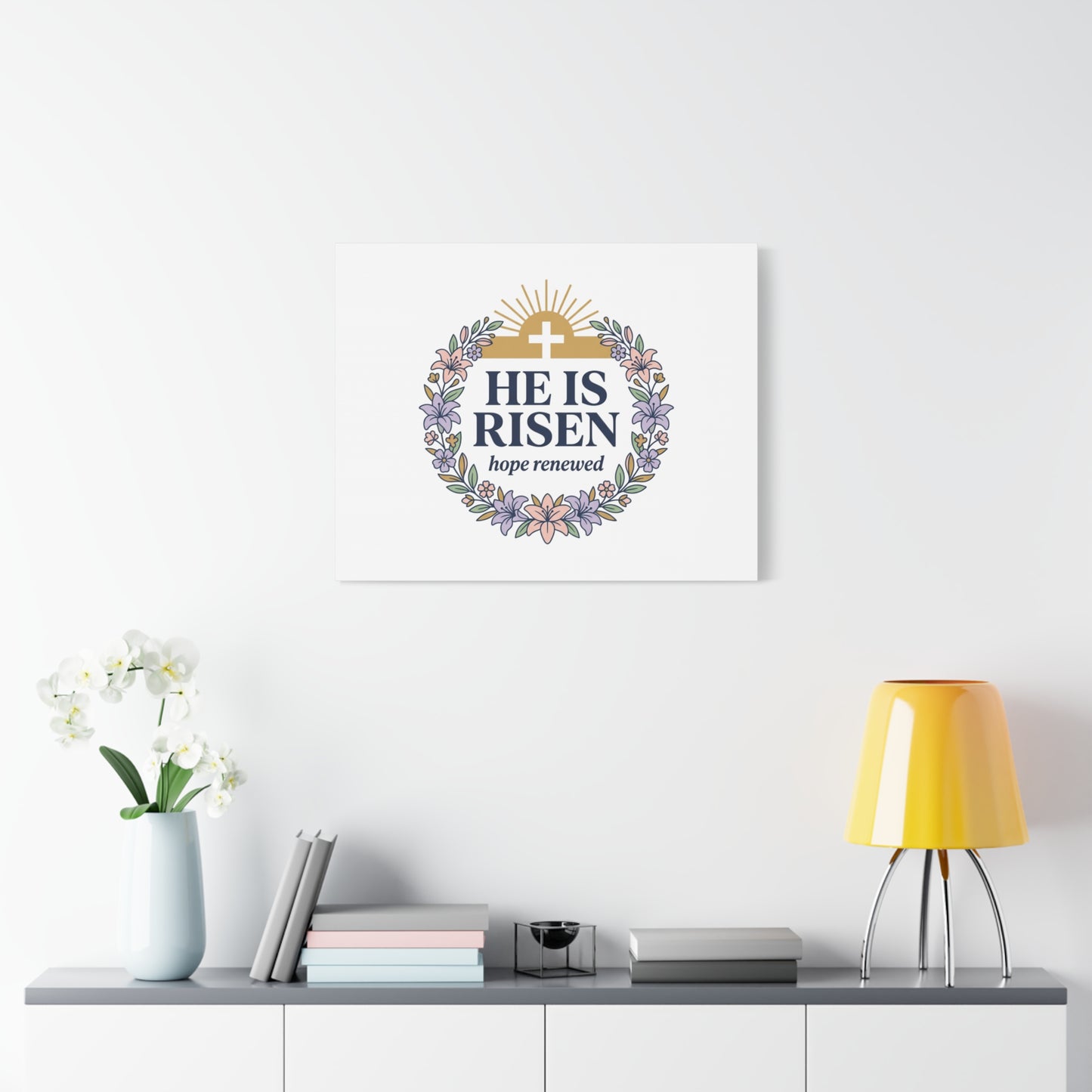 He Is Risen Canvas | Christian Easter Wall Art, Resurrection Scripture