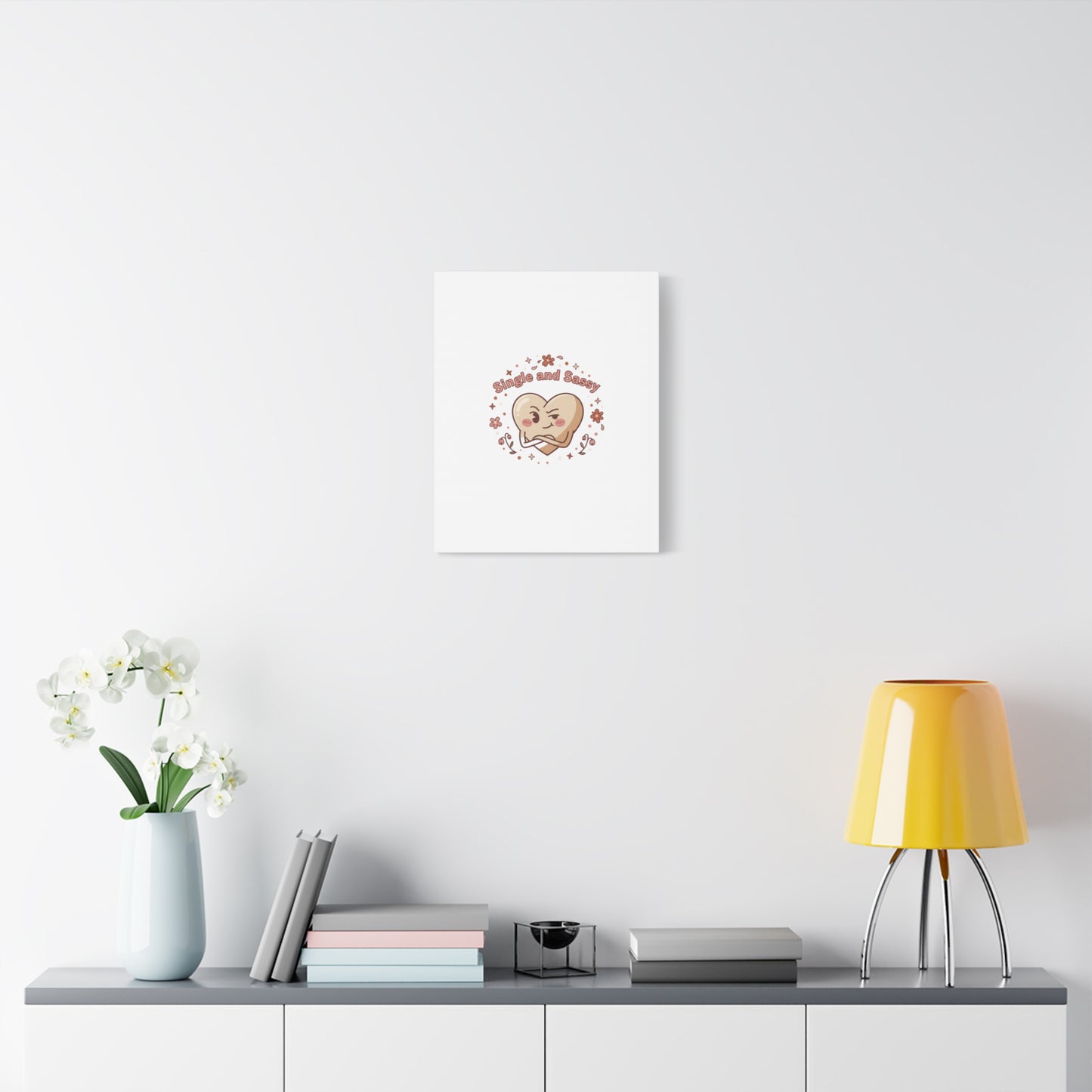 Single and Sassy Heart Canvas | Anti‑Valentine, Pastel Cynic Wall Art