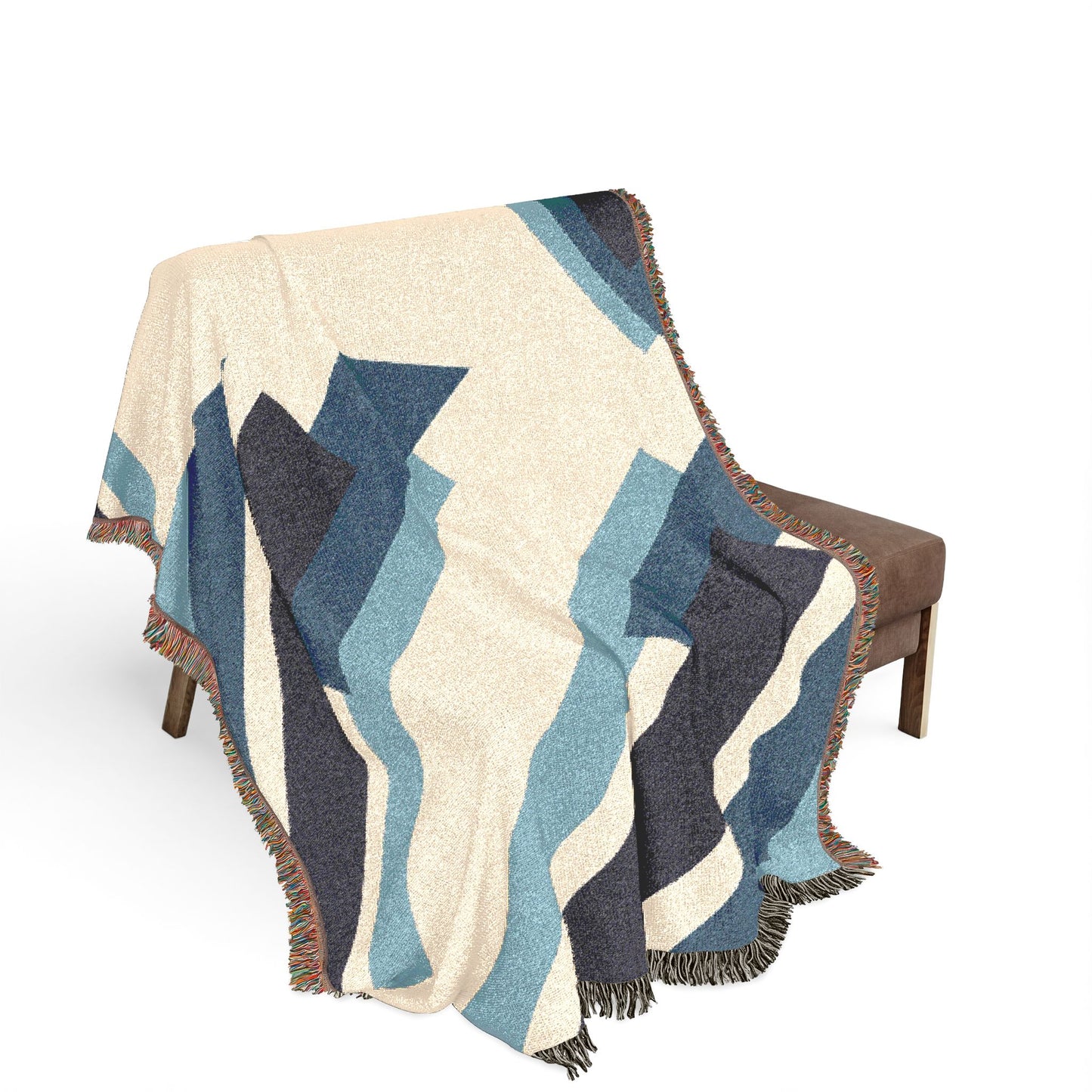 Geometric Diagonal Stripes Woven Blanket | Modern Abstract Throw