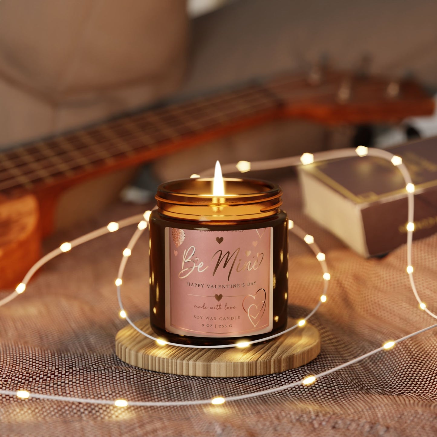 Blush & Gold Valentine Candle