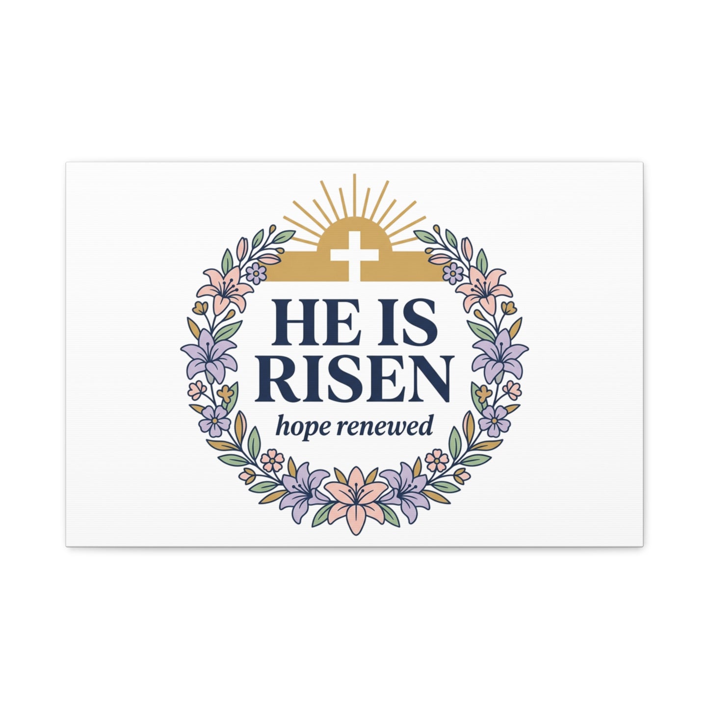 He Is Risen Canvas | Christian Easter Wall Art, Resurrection Scripture