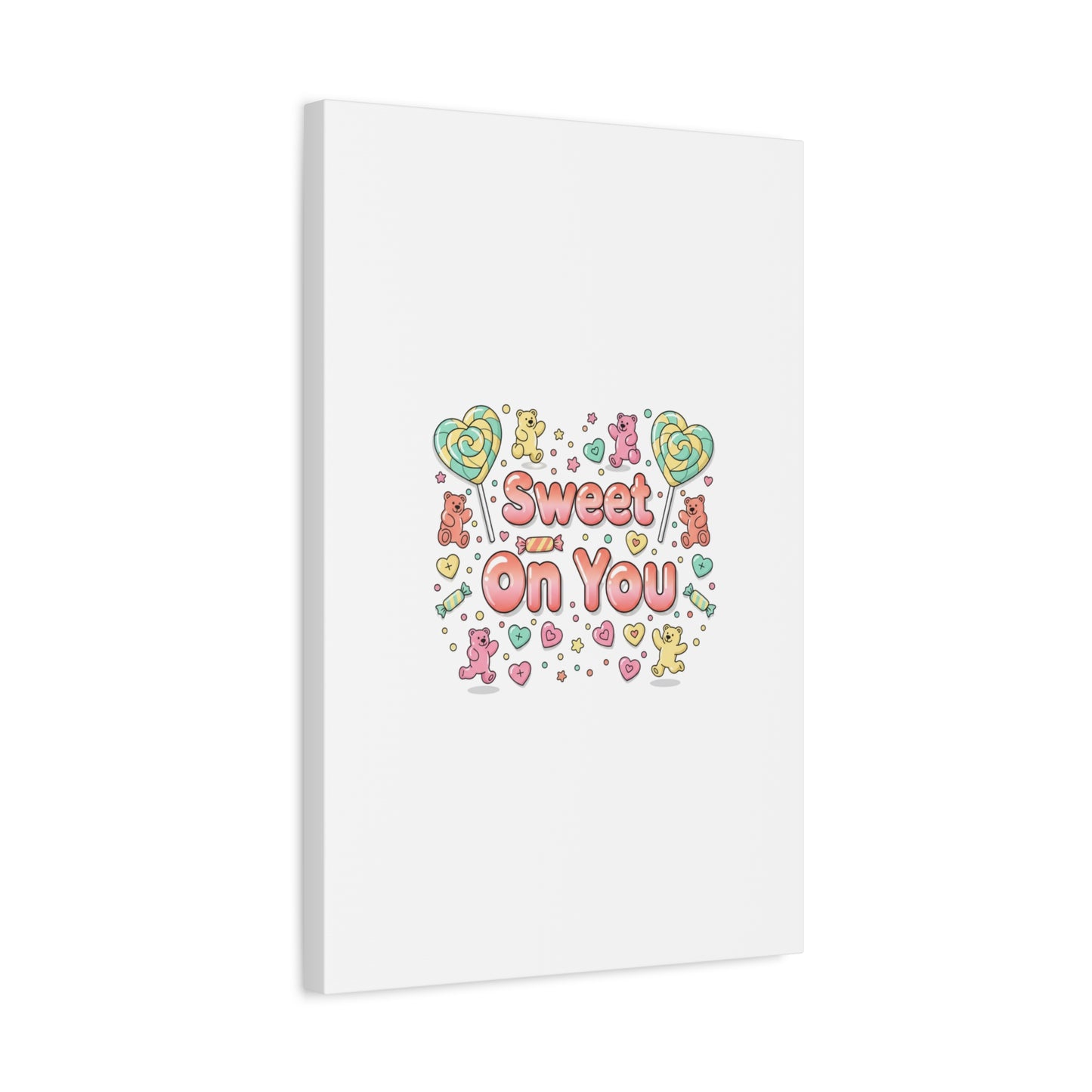 Sweet On You Canvas | Valentine Candycore heart candy pattern, pastel snackcore art