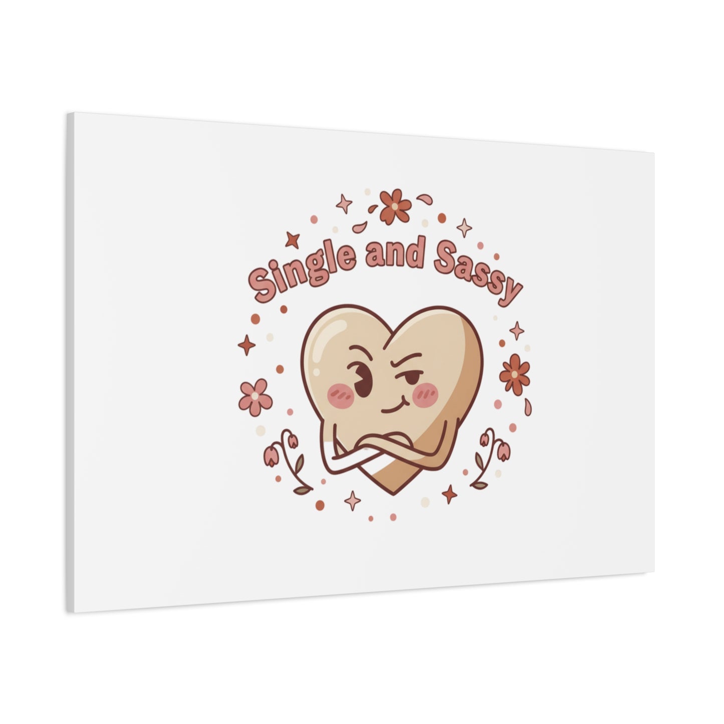 Single and Sassy Heart Canvas | Anti‑Valentine, Pastel Cynic Wall Art