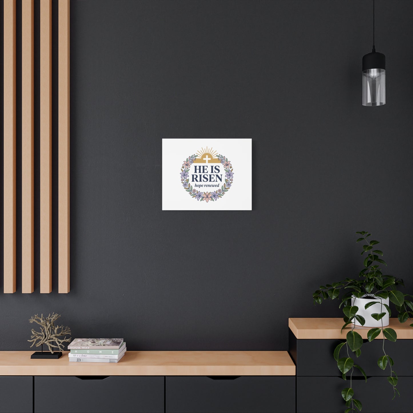 He Is Risen Canvas | Christian Easter Wall Art, Resurrection Scripture