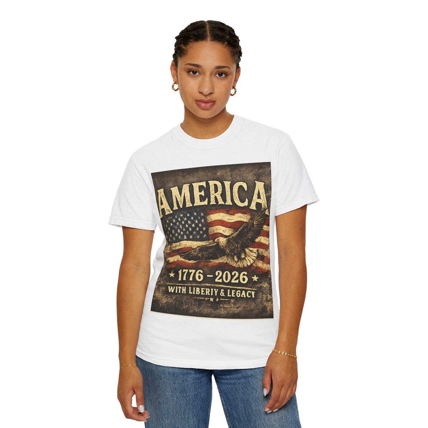 America 1776-2026 Vintage Flag Eagle T-shirt