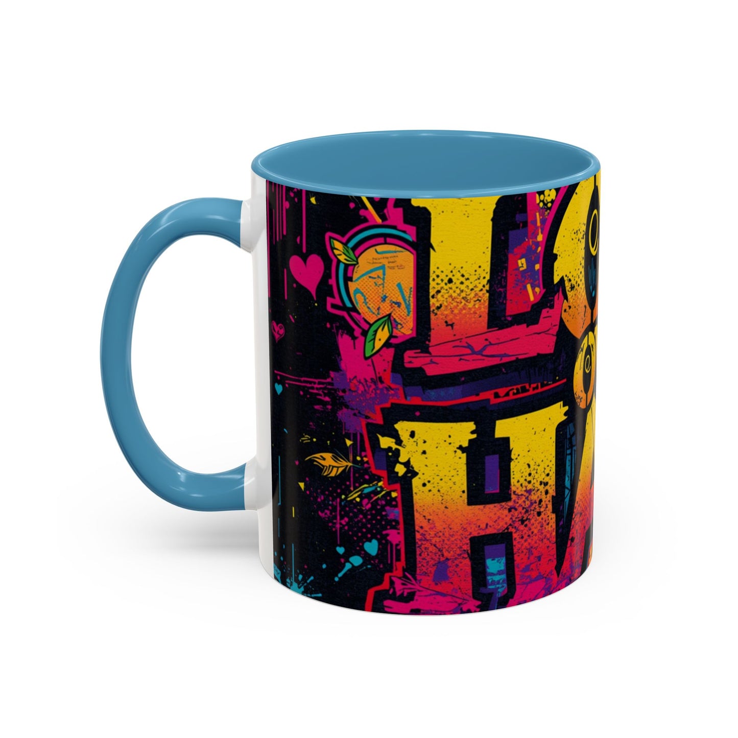 Love Over Hate Accent Coffee Mug — 11/15 oz Inspirational Ceramic Mug