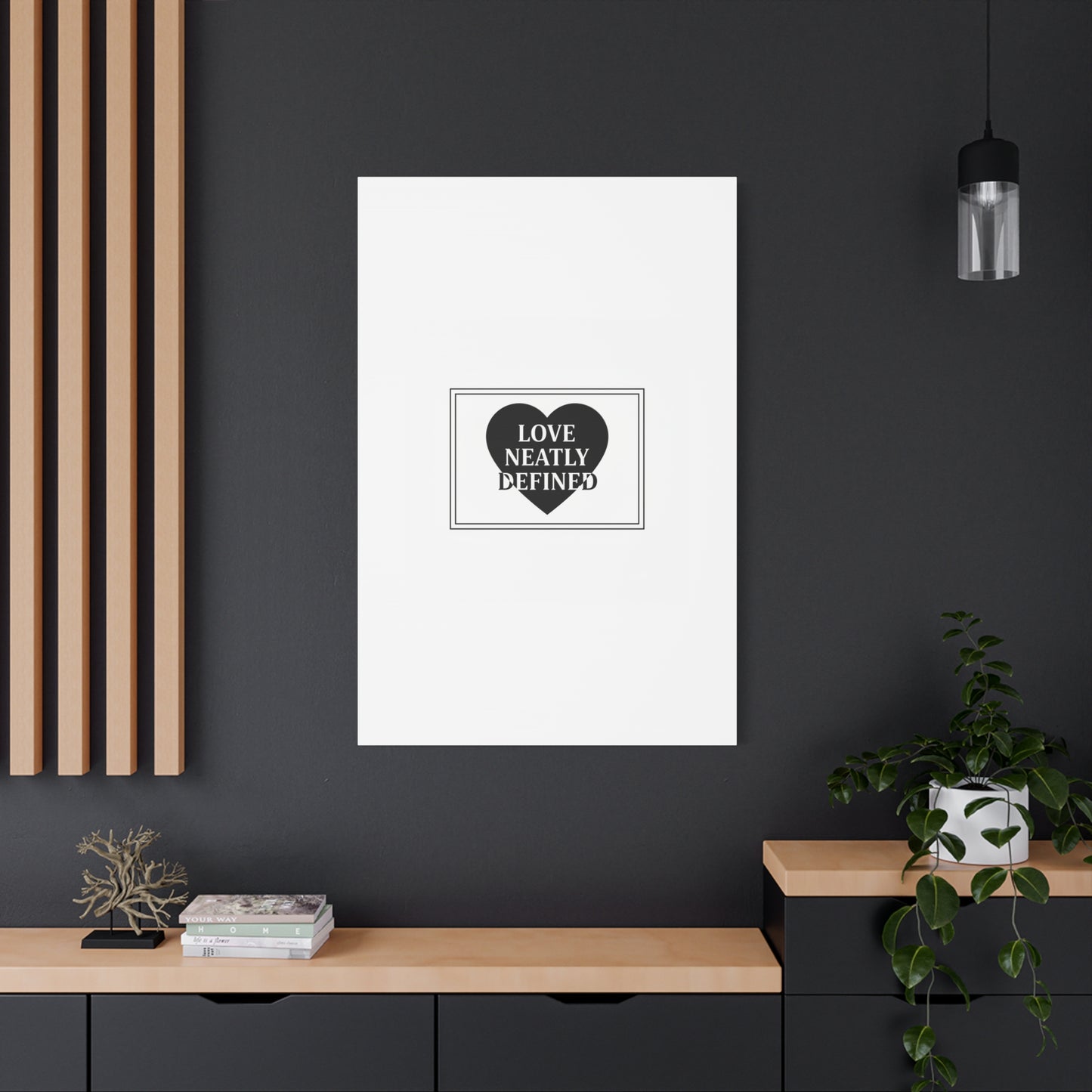 Love Neatly Defined Canvas, editorial black and white love print | elegant typography poster