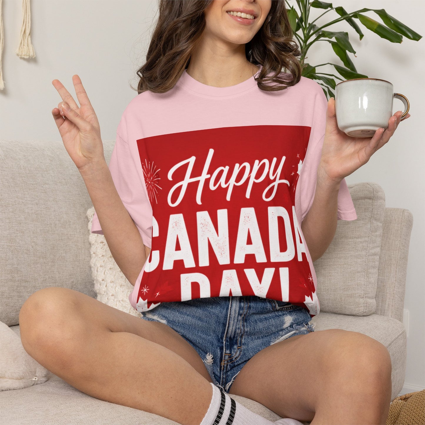 Happy Canada Day T-Shirt — Red Maple Leaf Canada Day Tee