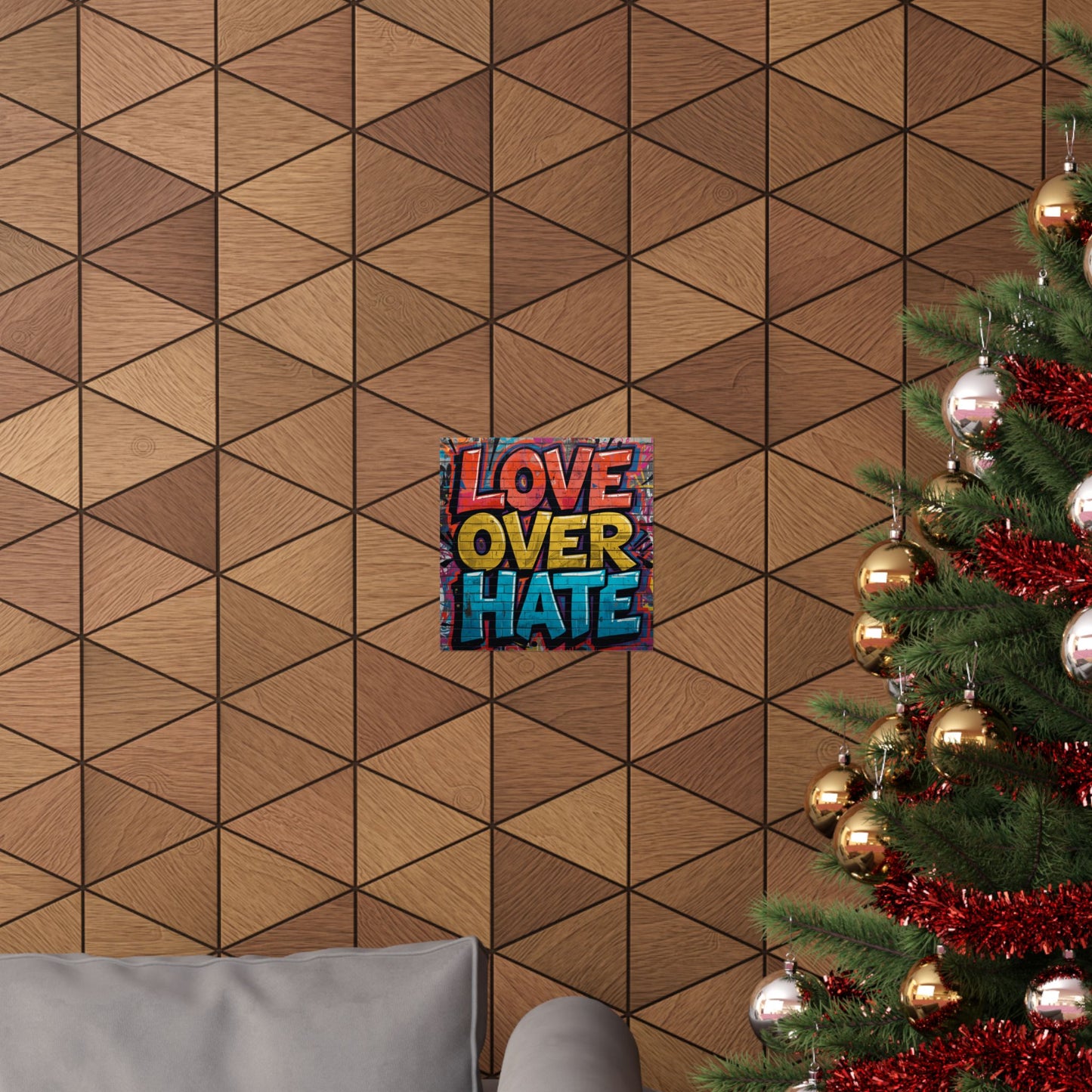 Love Over Hate Matte Poster — Bold Graffiti Street Art Wall Print