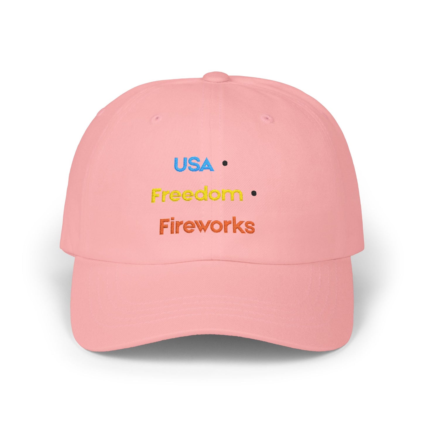 USA Freedom Fireworks Classic Dad Cap | Patriotic Embroidered Hat