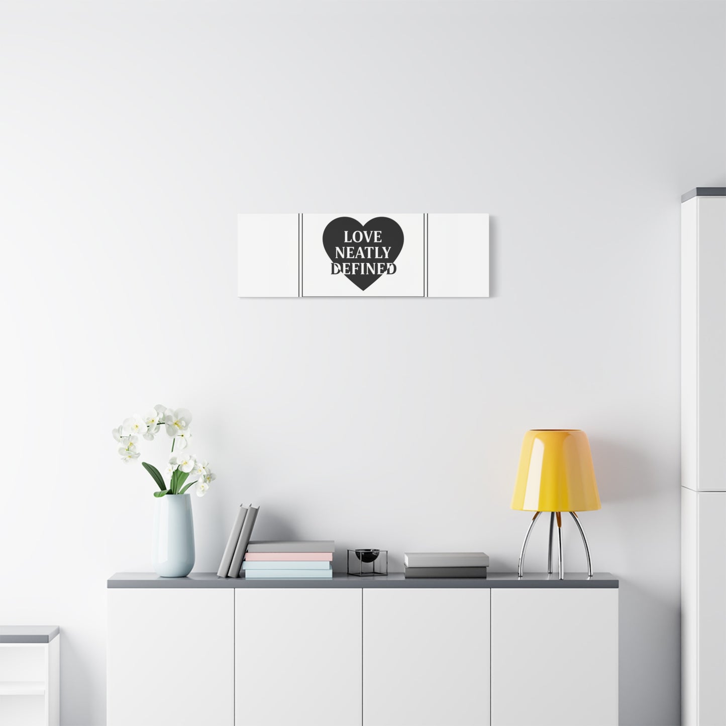 Love Neatly Defined Canvas, editorial black and white love print | elegant typography poster