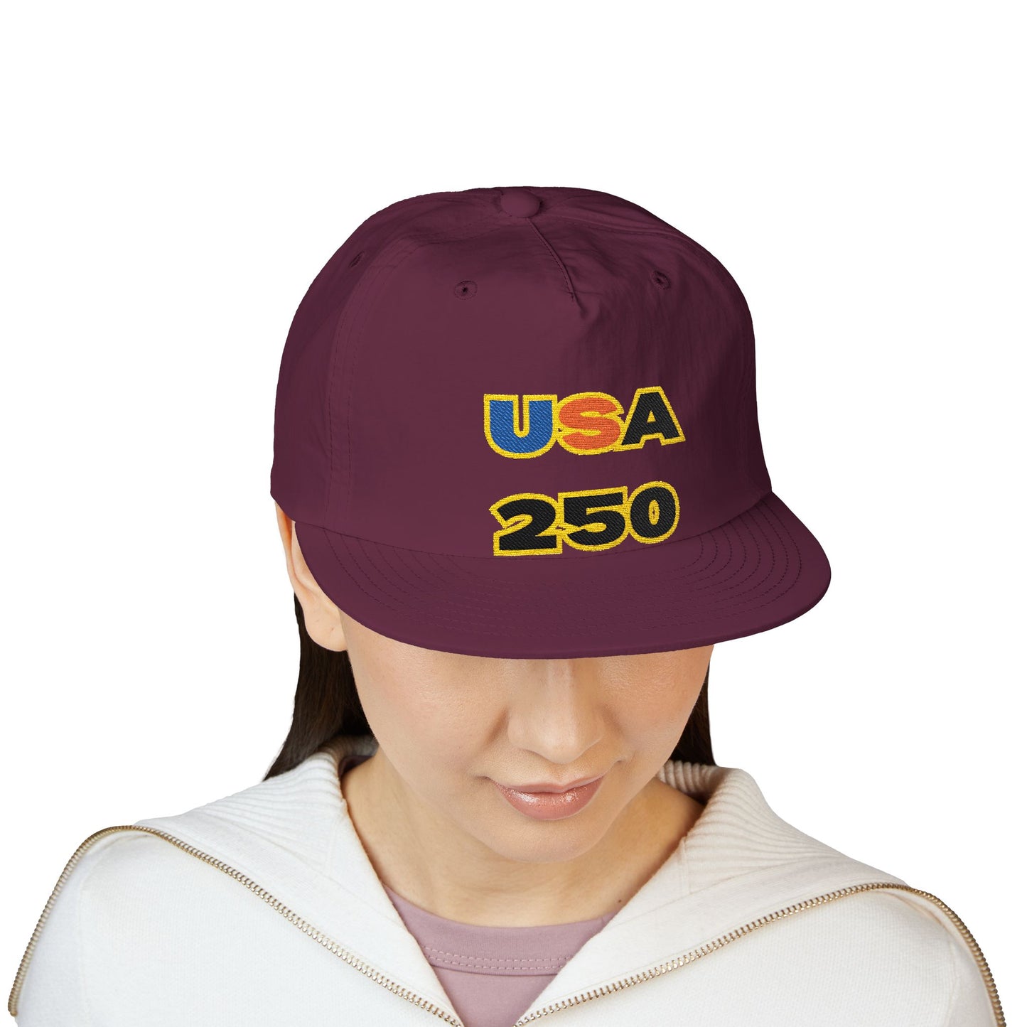 USA 250 Surf Cap | Embroidered Trucker Hat, White Snapback