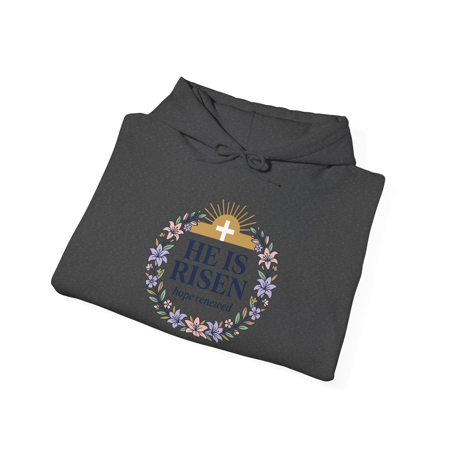 He Is Risen wreath hoodie | Christian Easter sweatshirt, resurrection apparel