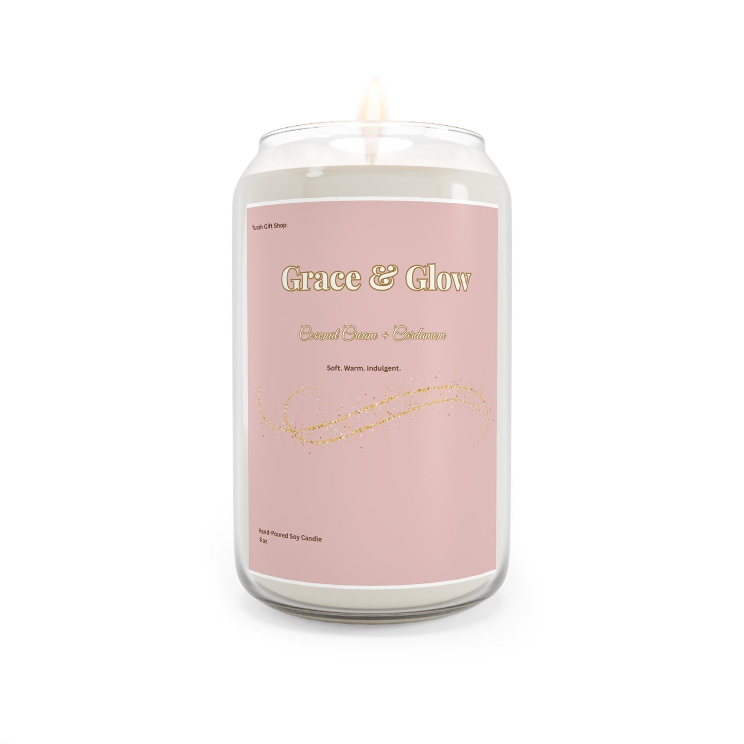 Soy Candle — "Grace & Glow" Scented Jar, 13.75 oz (Soft, Warm, Radiance)