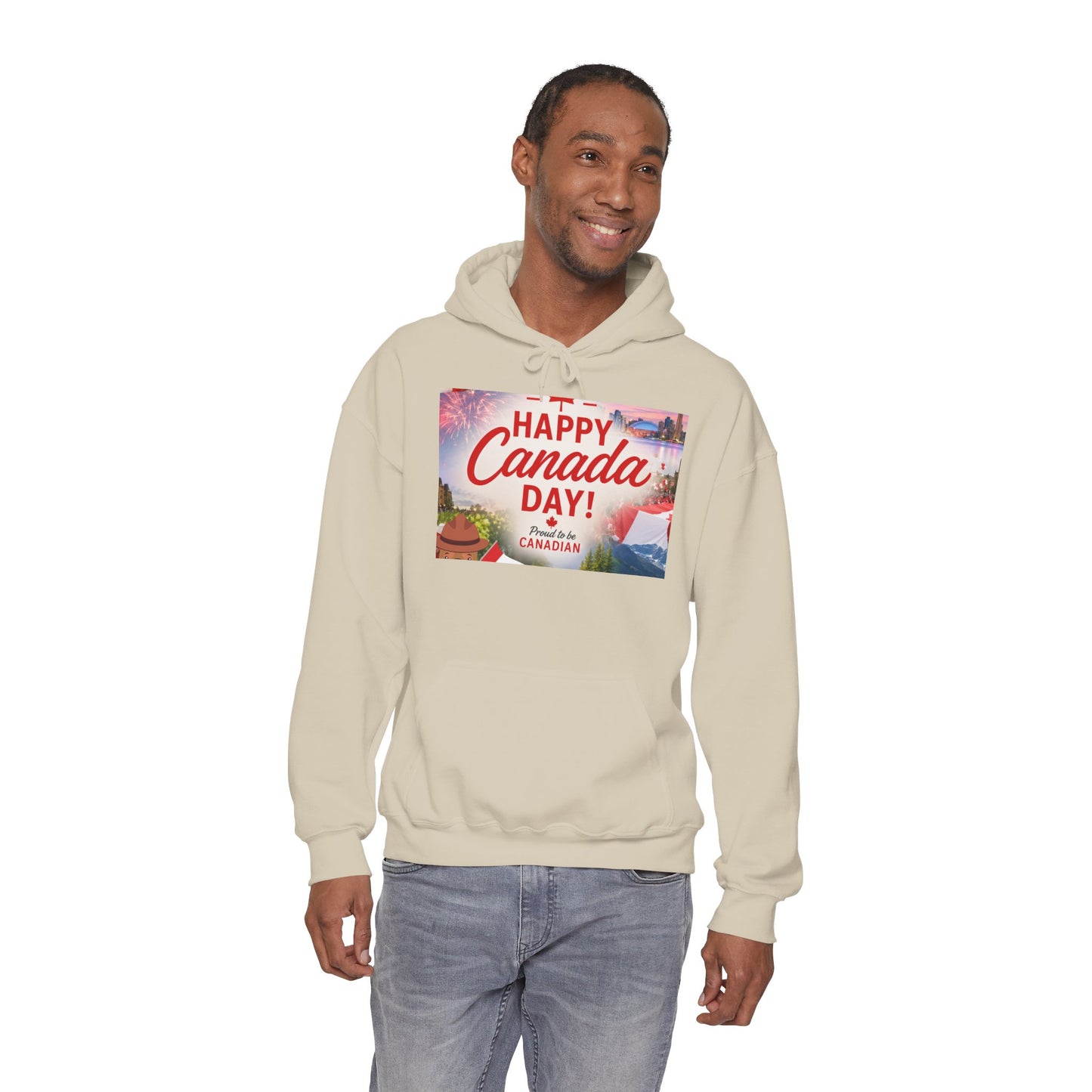 Canada Day Hoodie — "Happy Canada Day! Proud Canadian" Celebration Sweatshirt