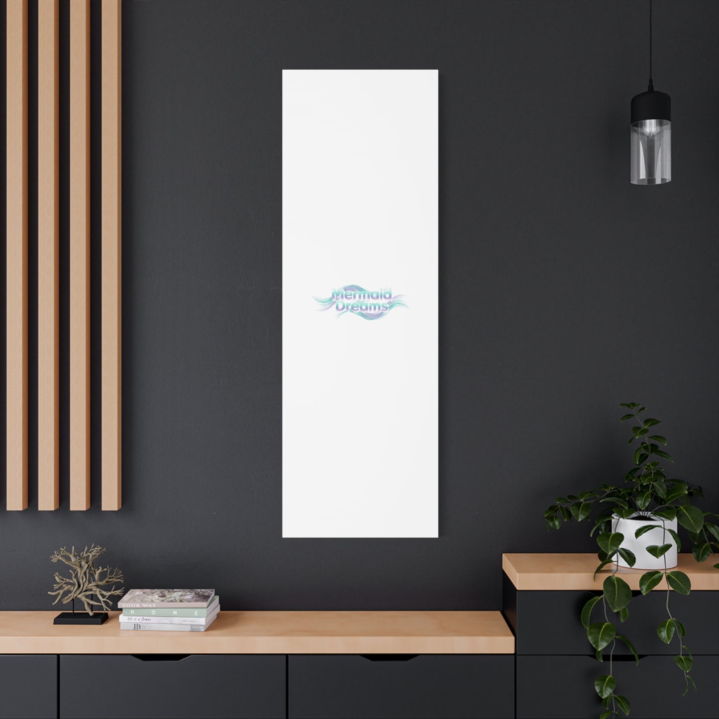Mermaid Dreams Matte Canvas | iridescent text, pearly word accent