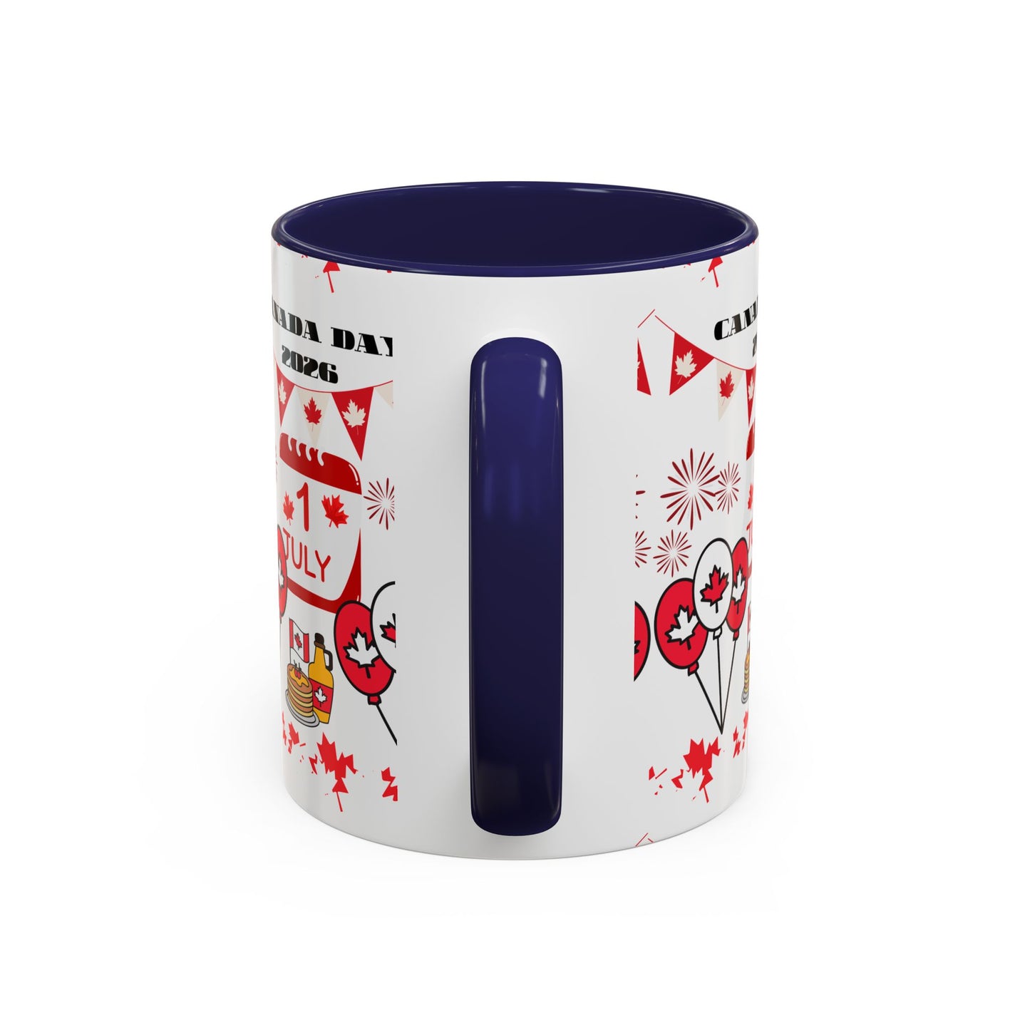 Canada Day Coffee Mug - 1 July 2026 Red Maple Balloon Accent Mug