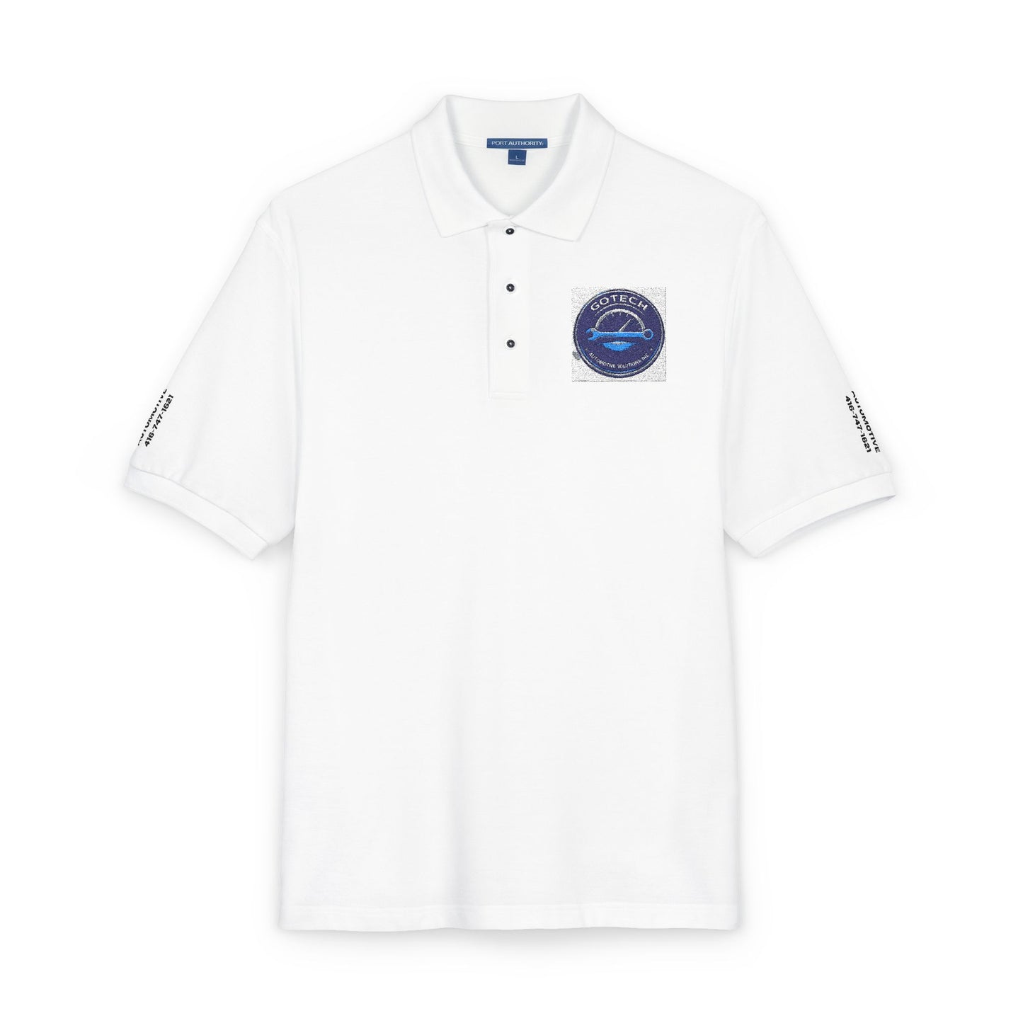 Embroidered Blue Ripple Logo Polo