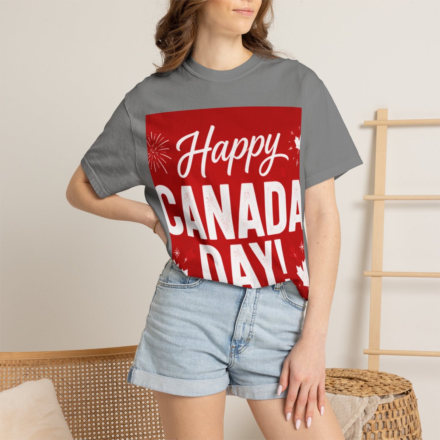 Happy Canada Day T-Shirt — Red Maple Leaf Canada Day Tee