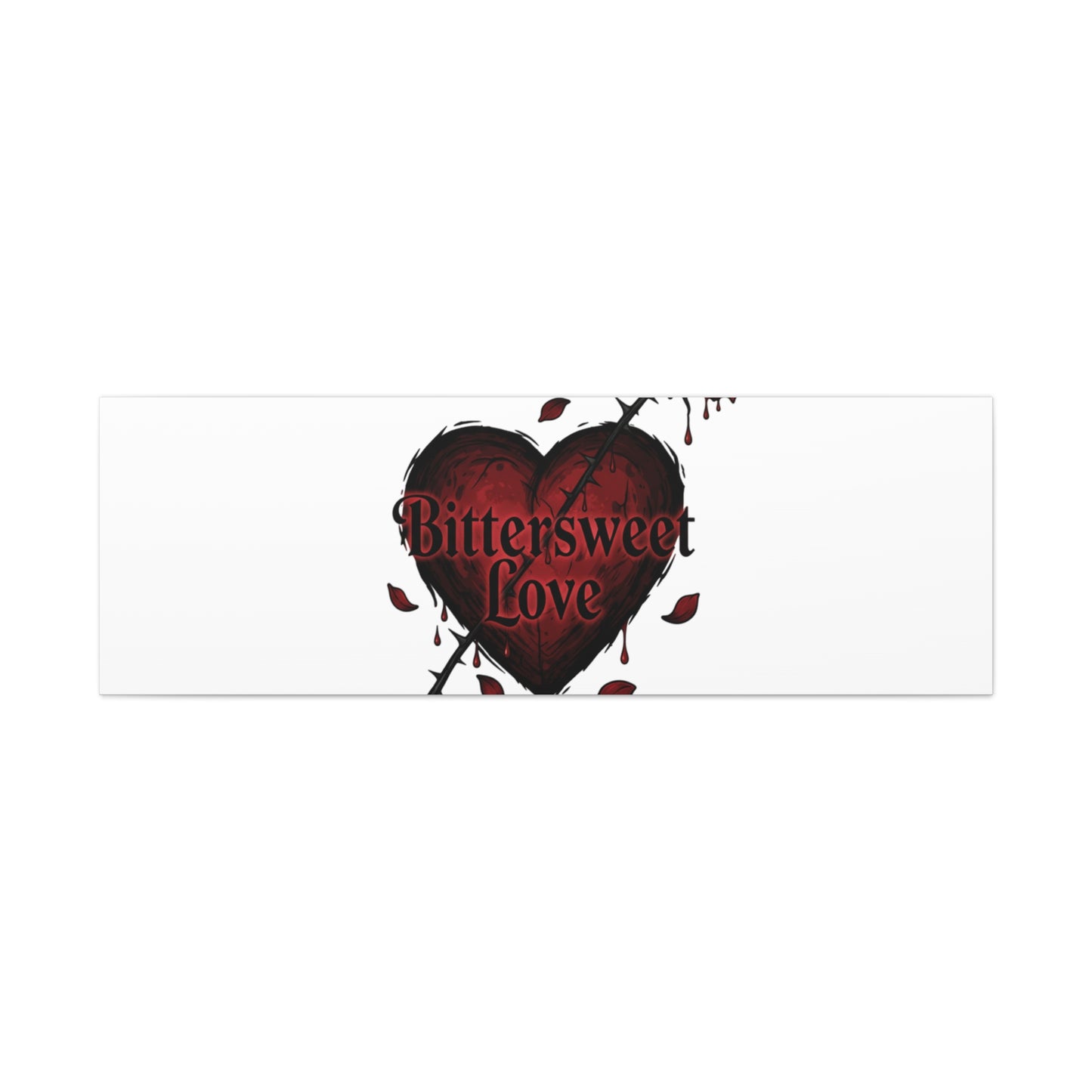 Bittersweet Love heart & thorn rose Canvas | Goth Valentine, Dark Romance Art Print