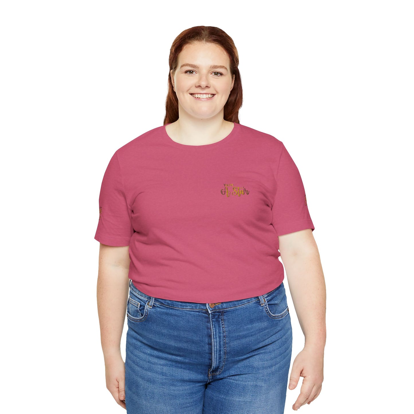 White Bee Graphic Tee — Small Chest & Sleeve Floral Bee Design