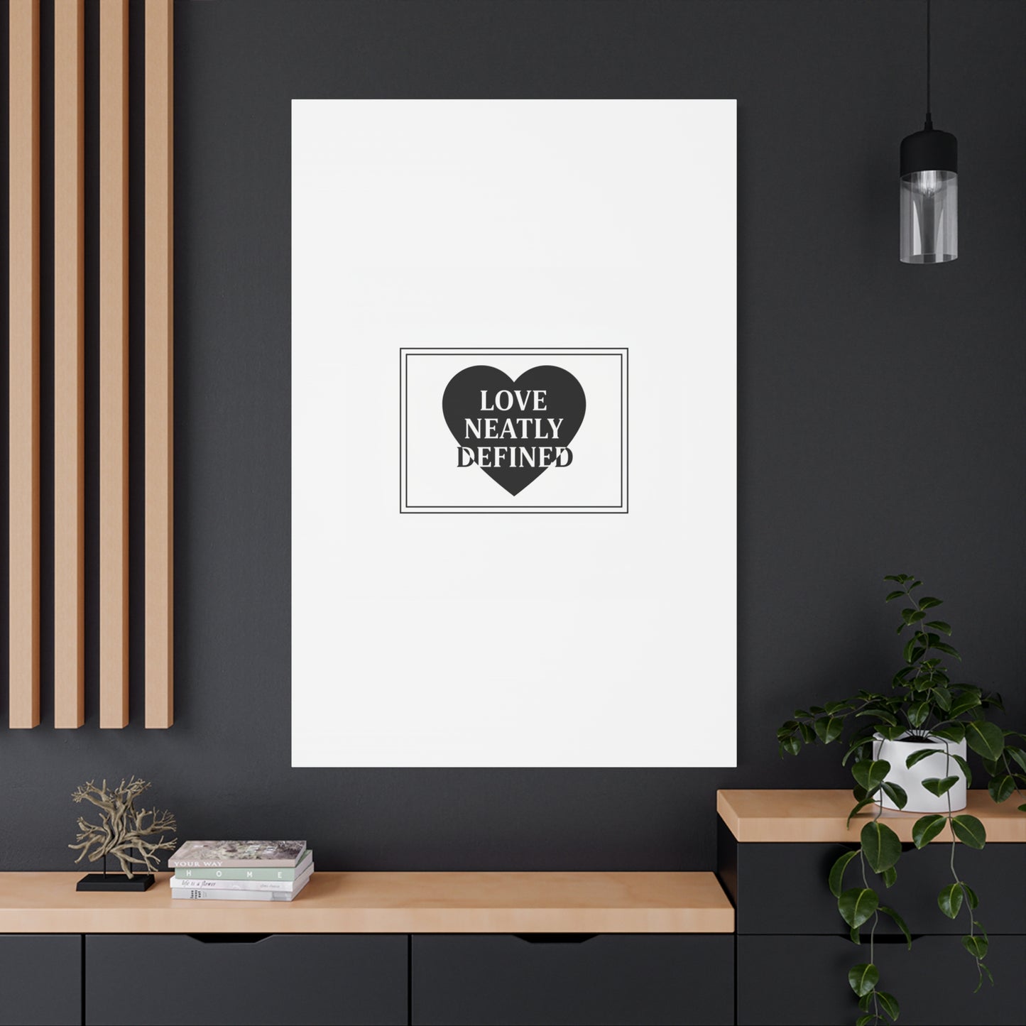 Love Neatly Defined Canvas, editorial black and white love print | elegant typography poster