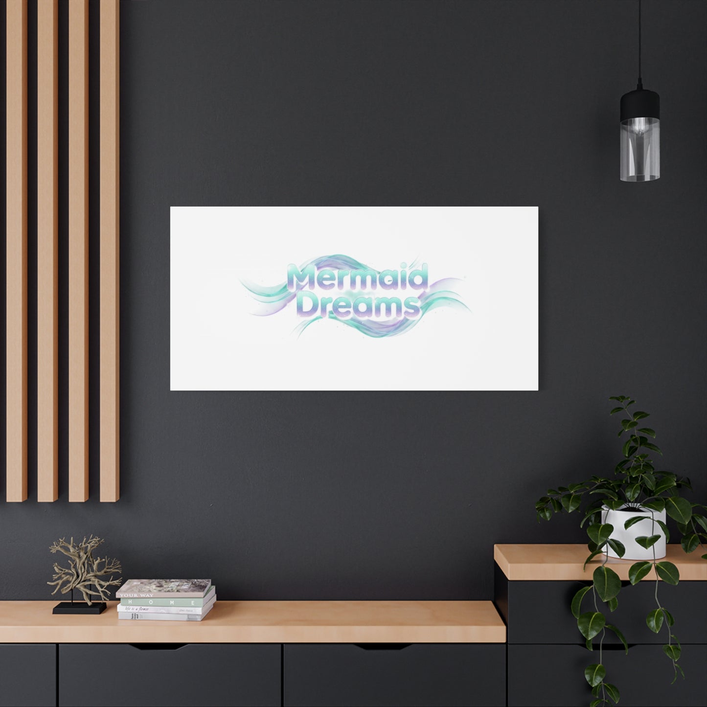 Mermaid Dreams Matte Canvas | iridescent text, pearly word accent