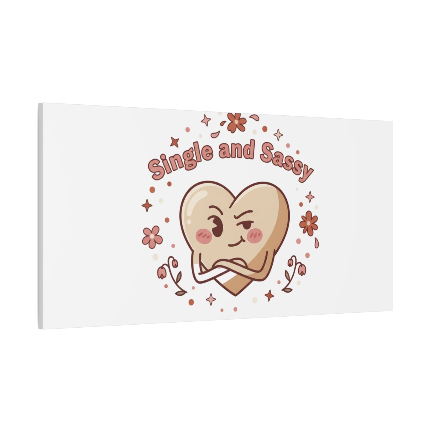 Single and Sassy Heart Canvas | Anti‑Valentine, Pastel Cynic Wall Art
