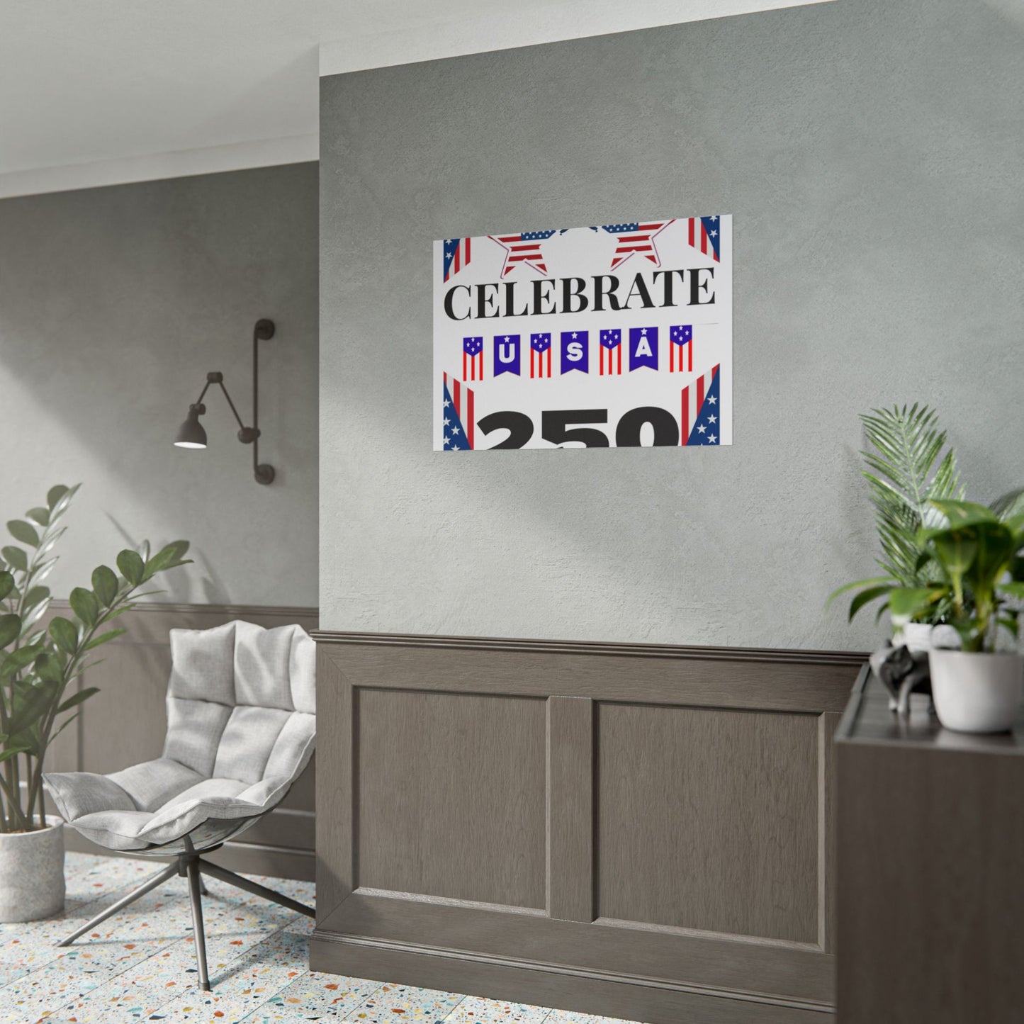 Celebrate USA 250 Rolled Poster | Patriotic Fourth of July Decor