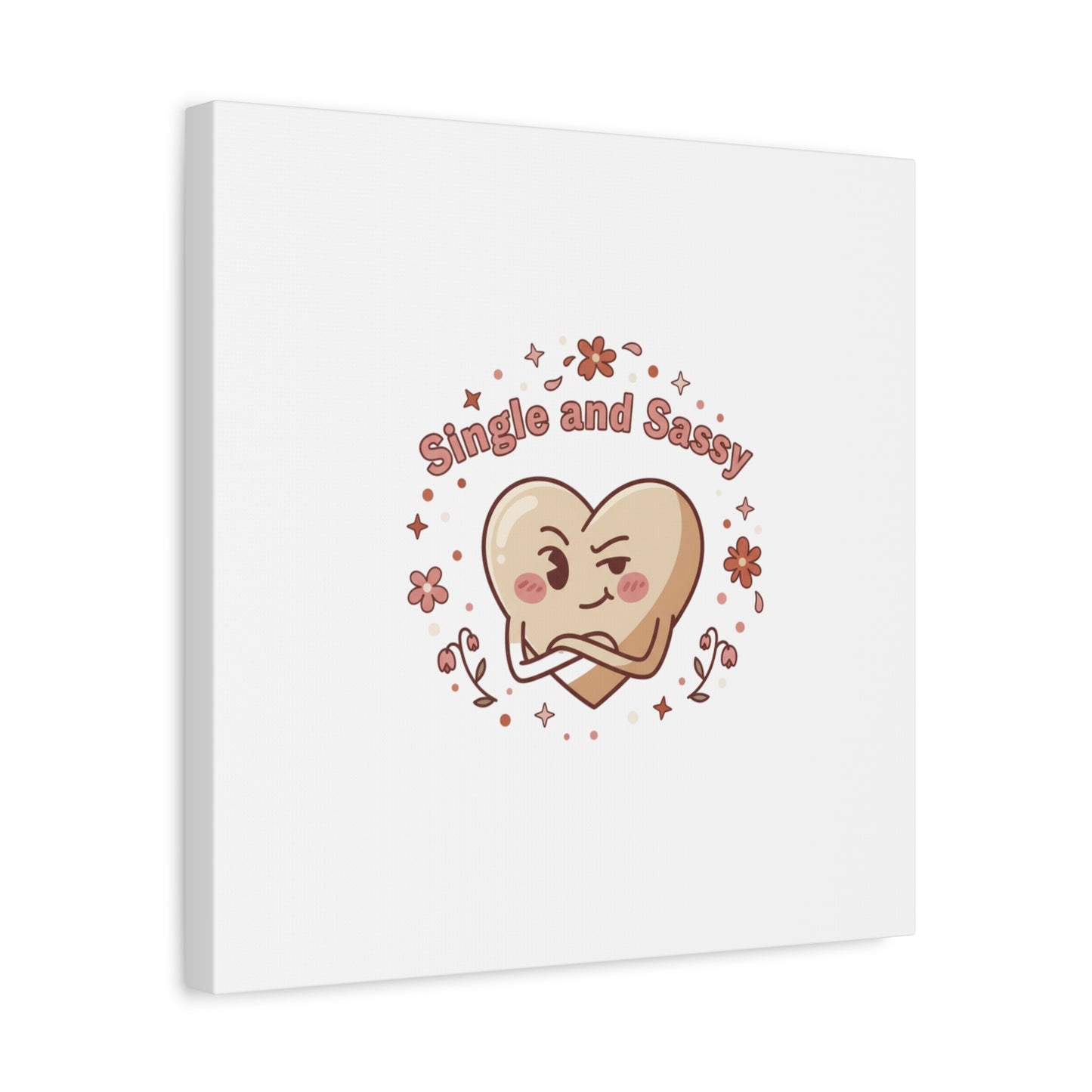 Single and Sassy Heart Canvas | Anti‑Valentine, Pastel Cynic Wall Art