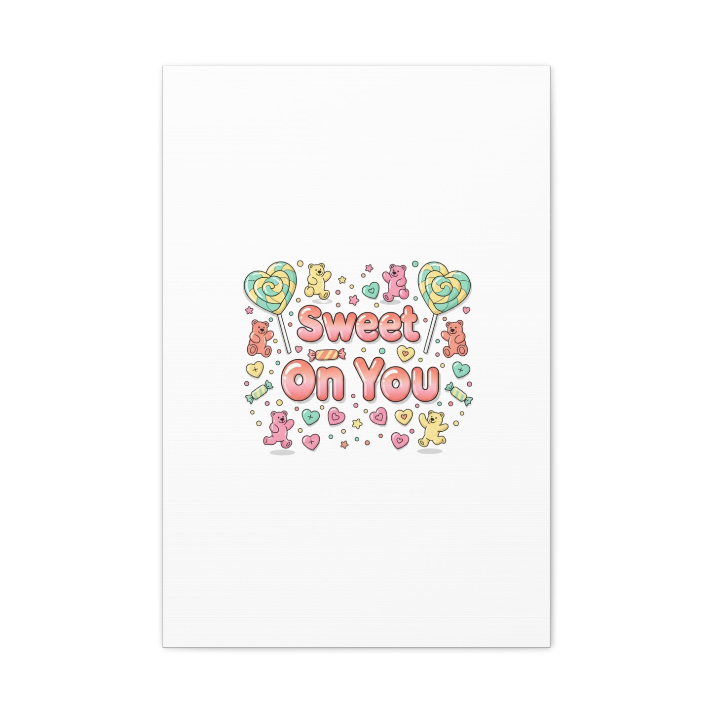 Sweet On You Canvas | Valentine Candycore heart candy pattern, pastel snackcore art