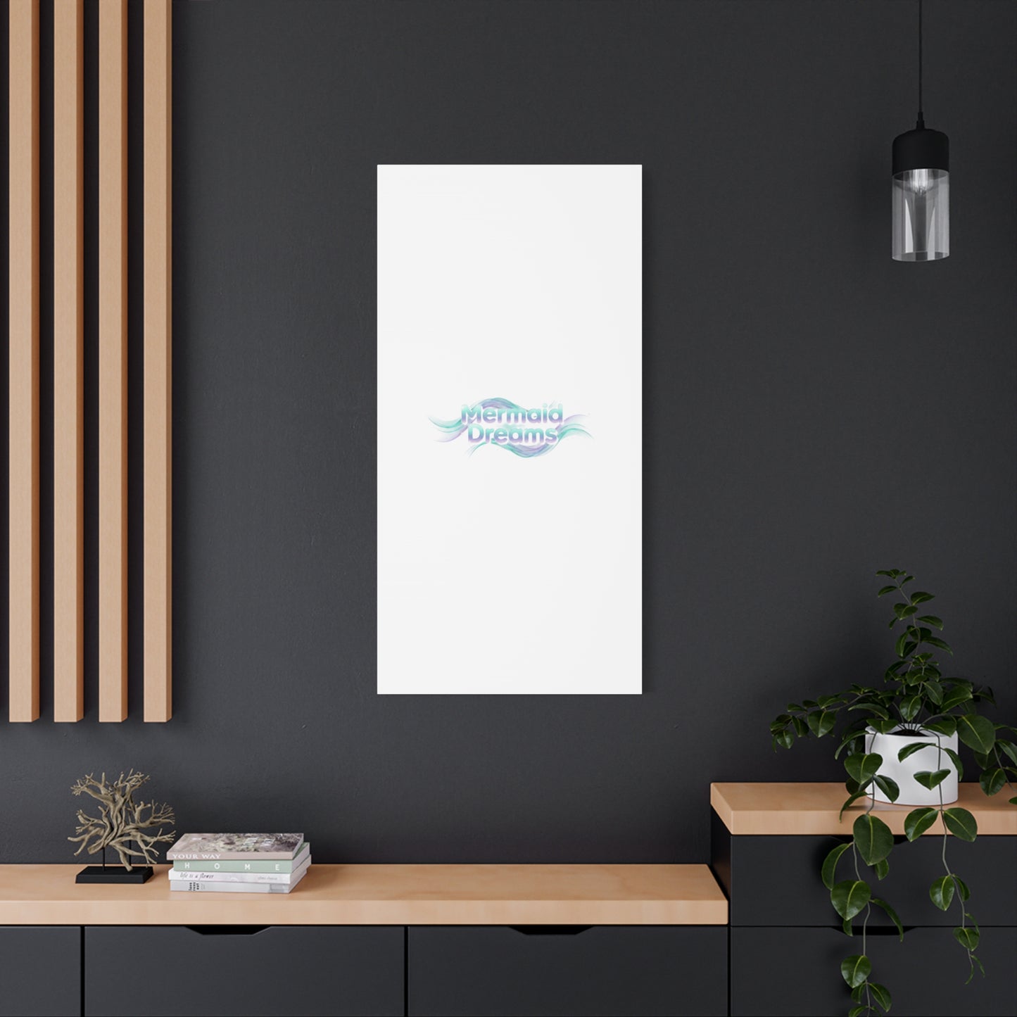 Mermaid Dreams Matte Canvas | iridescent text, pearly word accent