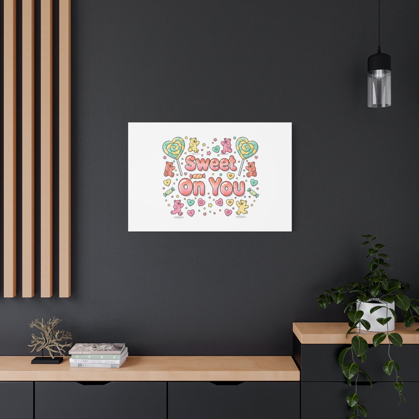 Sweet On You Canvas | Valentine Candycore heart candy pattern, pastel snackcore art