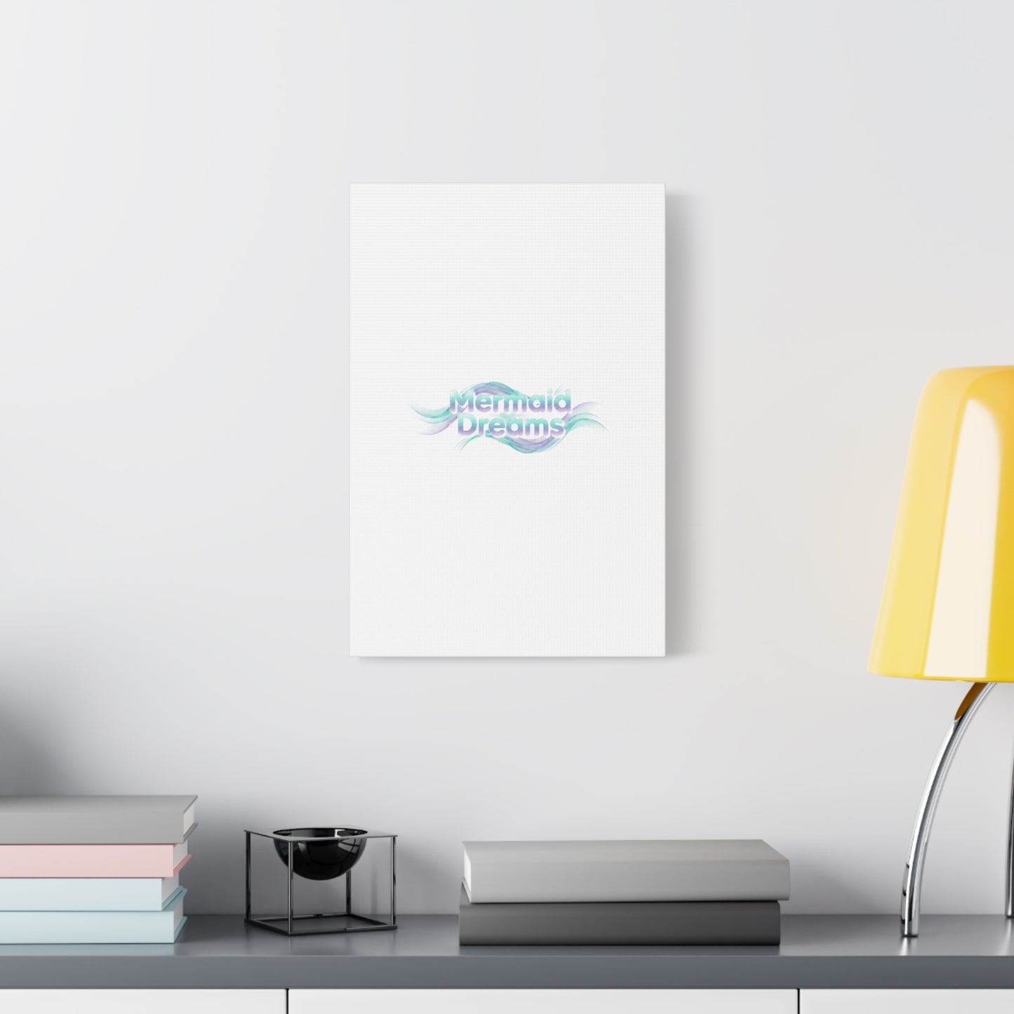 Mermaid Dreams Matte Canvas | iridescent text, pearly word accent