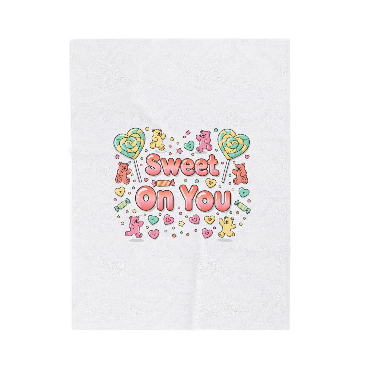 Sweet On You Plush Blanket | Candycore Valentine heart candy pattern
