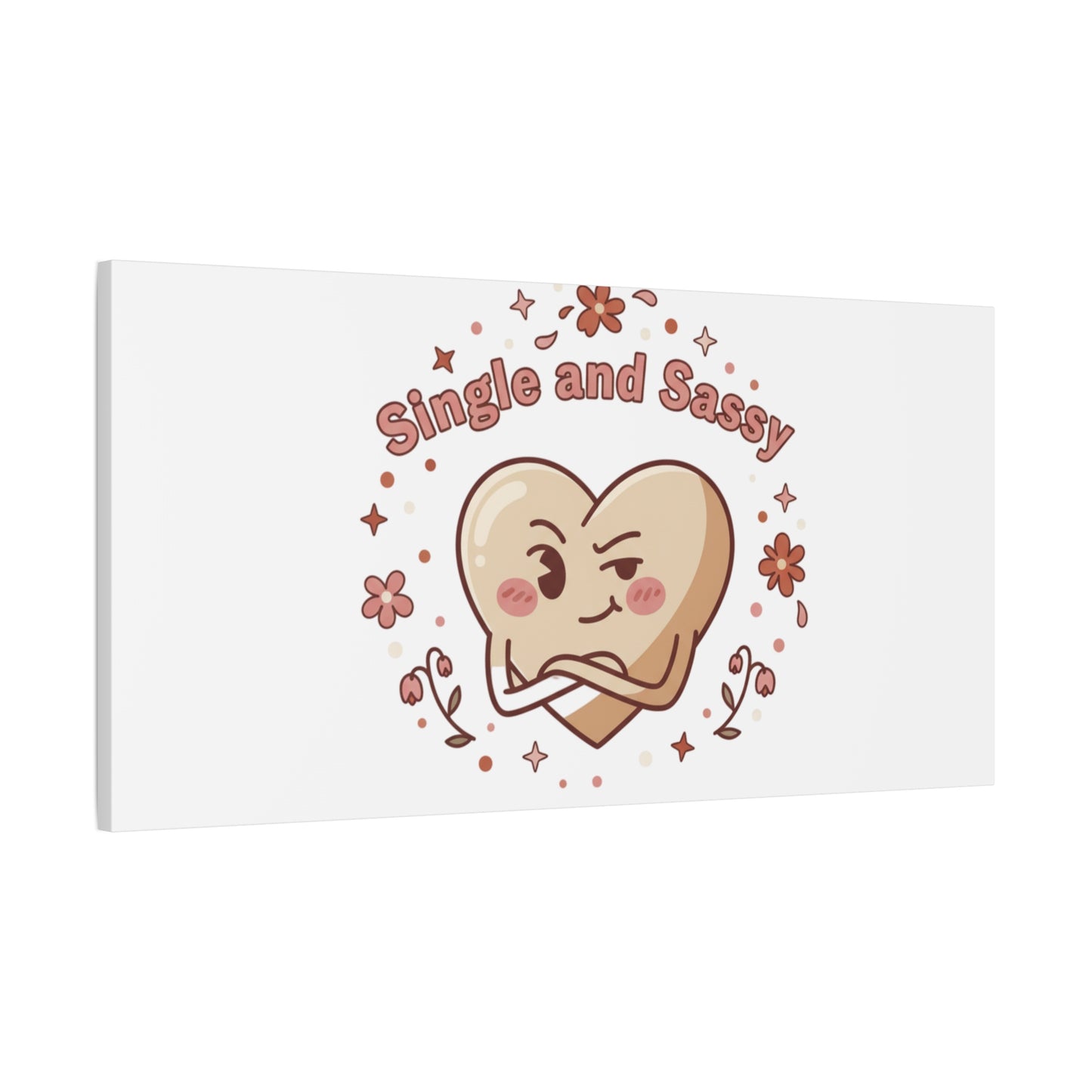 Single and Sassy Heart Canvas | Anti‑Valentine, Pastel Cynic Wall Art