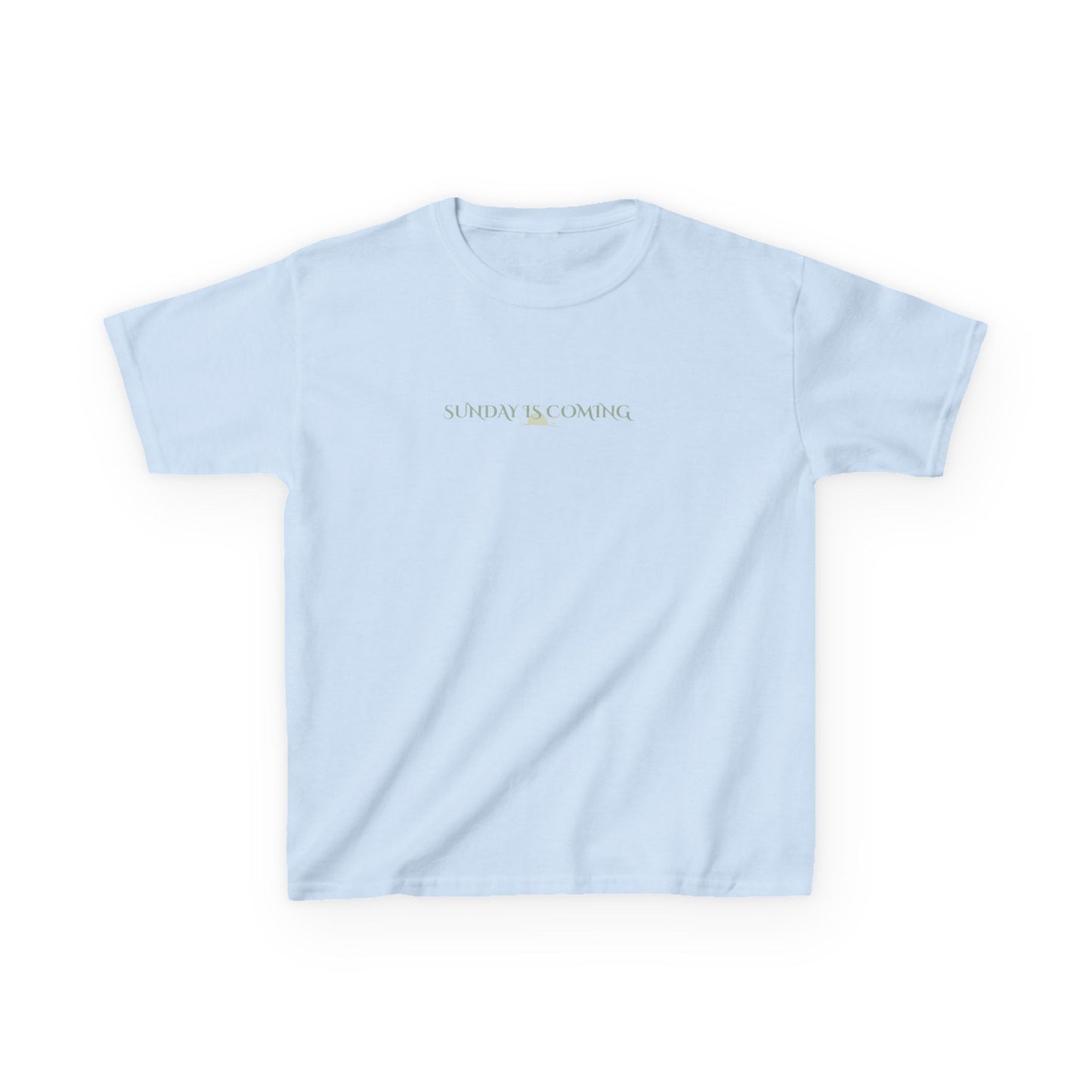 Kids Tee — Minimal "Always Be Curious" Rainbow Text