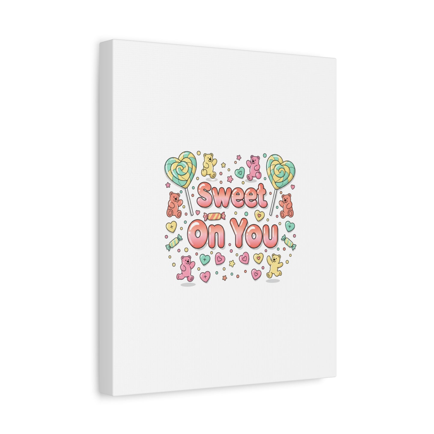 Sweet On You Canvas | Valentine Candycore heart candy pattern, pastel snackcore art